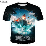 2021  Summer Game World of Warship Men T Shirt 3D Printed Couples Short Sleeve T-Shirts Harajuku Style Streetwear Tops