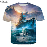 2021  Summer Game World of Warship Men T Shirt 3D Printed Couples Short Sleeve T-Shirts Harajuku Style Streetwear Tops