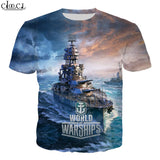 2021  Summer Game World of Warship Men T Shirt 3D Printed Couples Short Sleeve T-Shirts Harajuku Style Streetwear Tops