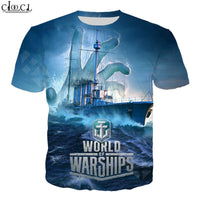 2021  Summer Game World of Warship Men T Shirt 3D Printed Couples Short Sleeve T-Shirts Harajuku Style Streetwear Tops