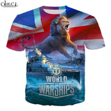 2021  Summer Game World of Warship Men T Shirt 3D Printed Couples Short Sleeve T-Shirts Harajuku Style Streetwear Tops