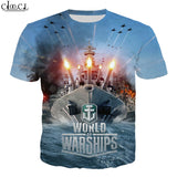 2021  Summer Game World of Warship Men T Shirt 3D Printed Couples Short Sleeve T-Shirts Harajuku Style Streetwear Tops