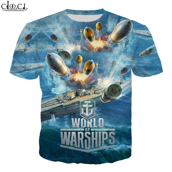 2021  Summer Game World of Warship Men T Shirt 3D Printed Couples Short Sleeve T-Shirts Harajuku Style Streetwear Tops