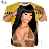 3D Print Fashion Nicki Minaj T Shirt Sexy Rapper Star Hip Hop Singer Sweatshirt Tees Casual Plus Size Tshirt Women/Men Clothes