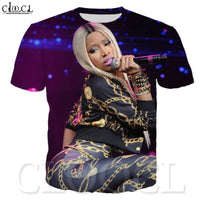 3D Print Fashion Nicki Minaj T Shirt Sexy Rapper Star Hip Hop Singer Sweatshirt Tees Casual Plus Size Tshirt Women/Men Clothes