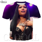 3D Print Fashion Nicki Minaj T Shirt Sexy Rapper Star Hip Hop Singer Sweatshirt Tees Casual Plus Size Tshirt Women/Men Clothes