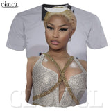 3D Print Fashion Nicki Minaj T Shirt Sexy Rapper Star Hip Hop Singer Sweatshirt Tees Casual Plus Size Tshirt Women/Men Clothes