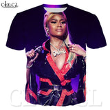 3D Print Fashion Nicki Minaj T Shirt Sexy Rapper Star Hip Hop Singer Sweatshirt Tees Casual Plus Size Tshirt Women/Men Clothes