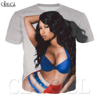 3D Print Fashion Sexy T Shirt Rapper Star Nicki Minaj Singer Hip Hop Sweatshirt Tees Casual Plus Size Tshirt Women/Men Clothes