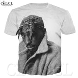 3D Print Rapper Tupac Casual T Shirt 2pac Men Women Amaru Shakur T Shirts Short Sleeve Streetwear Hip Hop Star Singer Pullovers