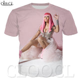 3D Print Sexy T Shirt Fashion Nicki Minaj Rapper Star Singer Hip Hop Sweatshirt Tees Casual Plus Size Tshirt Women/Men Clothes