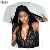 3D Print Sexy T Shirt Fashion Nicki Minaj Rapper Star Singer Hip Hop Sweatshirt Tees Casual Plus Size Tshirt Women/Men Clothes