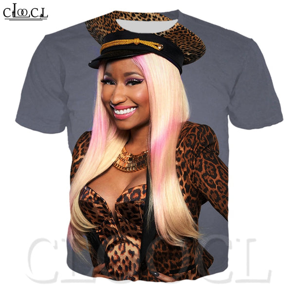 3D Print Sexy T Shirt Fashion Nicki Minaj Rapper Star Singer Hip Hop Sweatshirt Tees Casual Plus Size Tshirt Women/Men Clothes