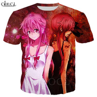 Anime Future Diary T Shirt Men Women Gasai Yuno Cartoon Character Cosplay Short Sleeve Sweatshirt Casual Streetwear Tops T458