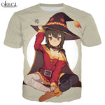 Anime Girl Megumin Konosuba T Shirts 3D Print Men Women Classic Short Sleeve Jogging Sweatshirt Hip Hop Hipster Streetwear Tops