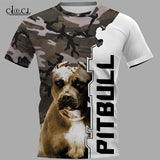 CLOOCL 2021 Newest Popular Animal Pitbull 3D Printed Men T Shirt Harajuku Summer Short Sleeve Casual Unisex Tops Drop Shipping