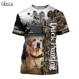 CLOOCL 2021 Summer Men T Shirt 3D Print Duck Hunting T-Shirts Fashion Harajuku Casual Short Sleeve Tee Shirts Unisex T-shirt