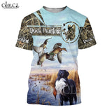 CLOOCL 2021 Summer Men T Shirt 3D Print Duck Hunting T-Shirts Fashion Harajuku Casual Short Sleeve Tee Shirts Unisex T-shirt