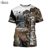 CLOOCL 2021 Summer Men T Shirt 3D Print Duck Hunting T-Shirts Fashion Harajuku Casual Short Sleeve Tee Shirts Unisex T-shirt