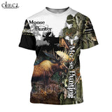 CLOOCL 2021 Summer Men T Shirt 3D Print Moose Hunting T-Shirts Harajuku Casual Short Sleeve Tee Shirts Unisex All-match T-shirt