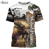 CLOOCL 2021 Summer Men T Shirt 3D Print Moose Hunting T-Shirts Harajuku Casual Short Sleeve Tee Shirts Unisex All-match T-shirt