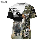 CLOOCL 2021 Summer Men T Shirt 3D Print Moose Hunting T-Shirts Harajuku Casual Short Sleeve Tee Shirts Unisex All-match T-shirt