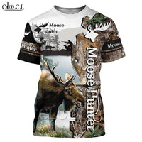 CLOOCL 2021 Summer Men T Shirt 3D Print Moose Hunting T-Shirts Harajuku Casual Short Sleeve Tee Shirts Unisex All-match T-shirt