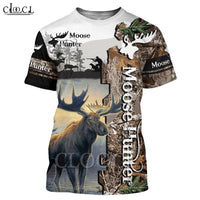 CLOOCL 2021 Summer Men T Shirt 3D Print Moose Hunting T-Shirts Harajuku Casual Short Sleeve Tee Shirts Unisex All-match T-shirt