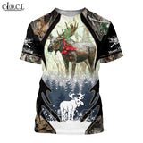 CLOOCL 2021 Summer Men T Shirt 3D Print Moose Hunting T-Shirts Harajuku Casual Short Sleeve Tee Shirts Unisex All-match T-shirt