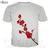 CLOOCL 3D Print Men/Women T Shirt Anime Plum Blossom Short Sleeve O-Neck Tshirt Funny Unisex Shirts Harajuku T Shirt Tops Tees