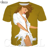 CLOOCL 3D Print Wild Fashion T-shirt Popular New Sexy Girl Print Short Sleeve Harajuku Style Casual T Shirt Tops Streetwear