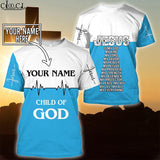 CLOOCL Christian Jesus Catholic DIY Customize Name Summer Fashion Mens T-shirt 3D Print Men Women Casual Short Sleeve Tops