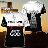 CLOOCL Christian Jesus Catholic DIY Customize Name Summer Fashion Mens T-shirt 3D Print Men Women Casual Short Sleeve Tops