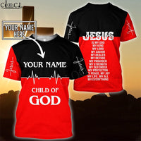 CLOOCL Christian Jesus Catholic DIY Customize Name Summer Fashion Mens T-shirt 3D Print Men Women Casual Short Sleeve Tops