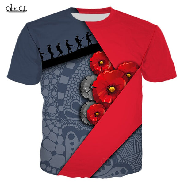 CLOOCL Newest Anzac Day 3D Printed Mens T Shirt Harajuku Summer Short Sleeve Street Casual Unisex T-shirt Tops Drop Shipping
