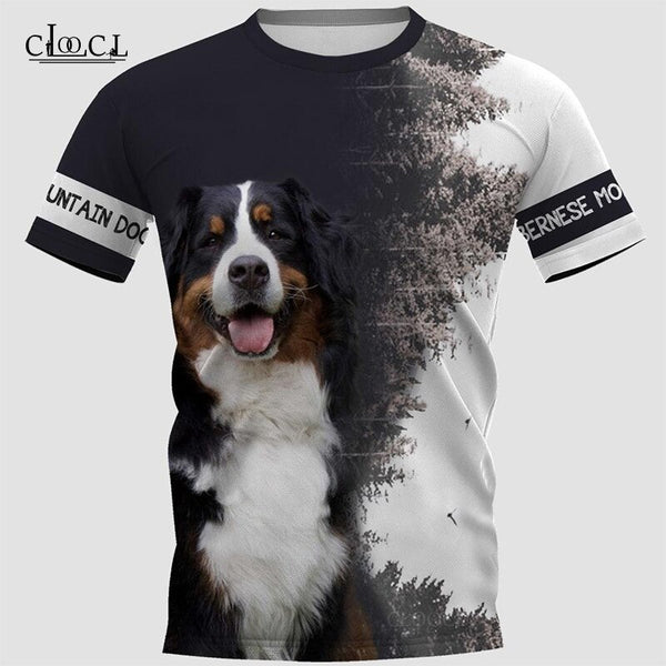 CLOOCL Newest Bernese Mountain Dog 3D Printed Men Hip Hop T Shirt Harajuku Summer Short Sleeve Casual Unisex Tops Drop Shipping