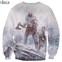 Fashion Game Kratos God of War T Shirt Women Men Hoodie Set 3D Print Jogging Pant Warrior Sweatshirt Harajuku Zipper Hooded Tops