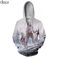 Fashion Game Kratos God of War T Shirt Women Men Hoodie Set 3D Print Jogging Pant Warrior Sweatshirt Harajuku Zipper Hooded Tops