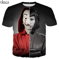 La Casa De Papel T Shirt 3D Print Women Men Short Sleeve Sweatshirts Money Heist The Paper House Casual Streetwear Tops