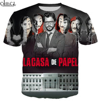 La Casa De Papel T Shirt 3D Print Women Men Short Sleeve Sweatshirts Money Heist The Paper House Casual Streetwear Tops