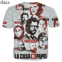 La Casa De Papel T Shirt 3D Print Women Men Short Sleeve Sweatshirts Money Heist The Paper House Casual Streetwear Tops