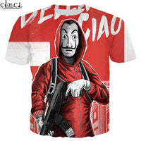 La Casa De Papel T Shirt 3D Print Women Men Short Sleeve Sweatshirts Money Heist The Paper House Casual Streetwear Tops